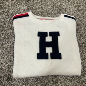 Tommy Hilfiger White Knit Sweater Preppy Classic